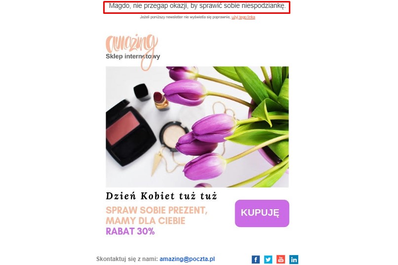 email marketing dzień kobiet